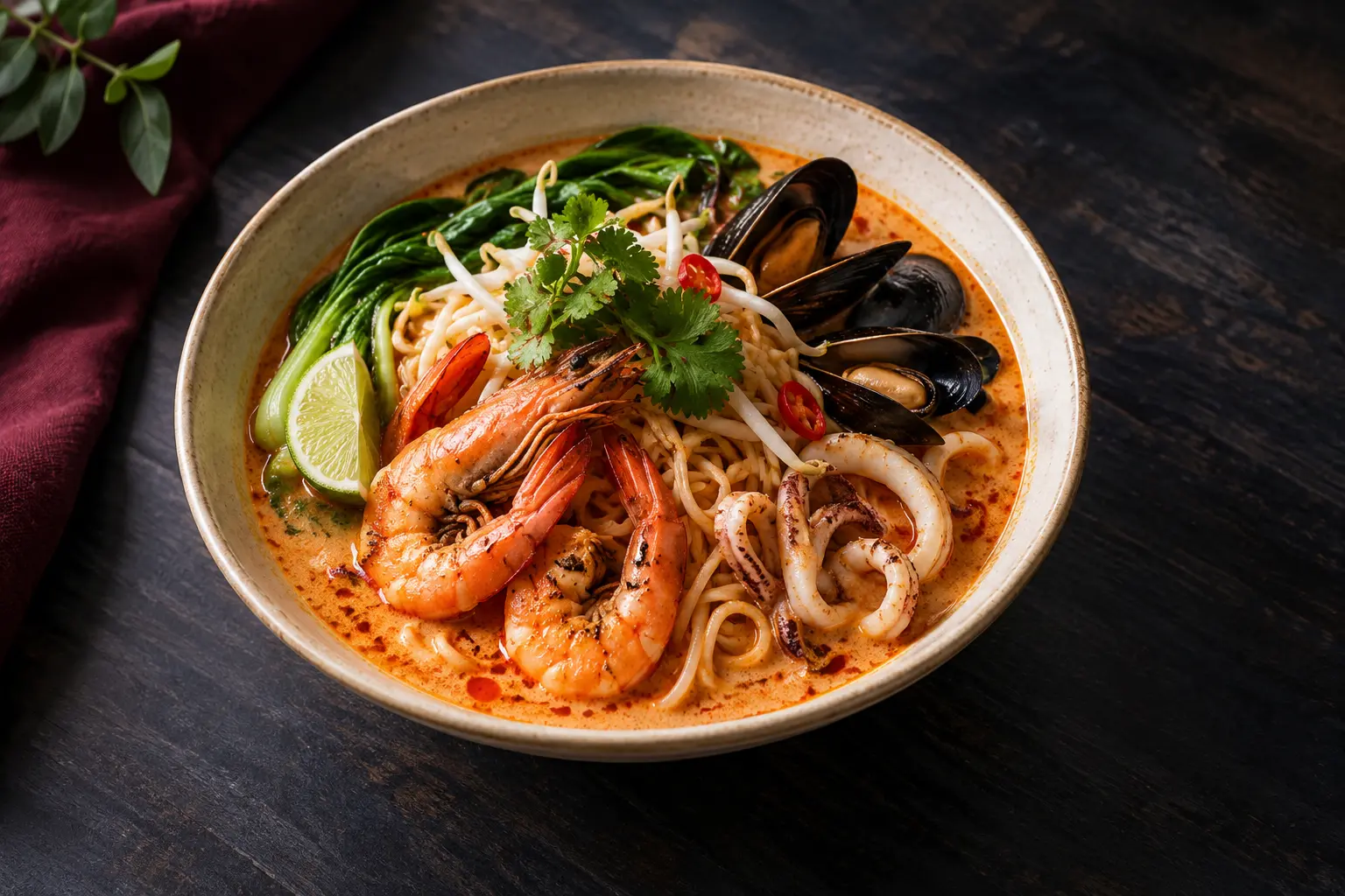 Seafood Laksa Noodle Bowl